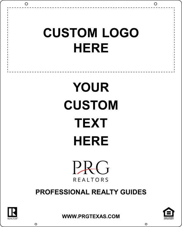 Hanging Agent Name w Logo Sign Panel, 30h x 24w, Steel